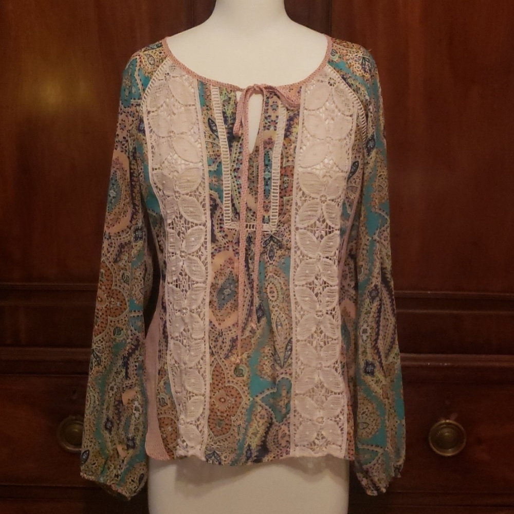 Meadow Rue by Anthropologie Peasant Top